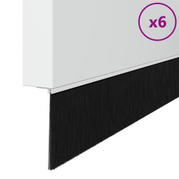VidaXL Uszczelki z szczotką do drzwi na zatrzask 6 pcs Biały 100 cm