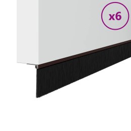 VidaXL Uszczelki z szczotką do drzwi na zatrzask 6 pcs Brązowy 100 cm