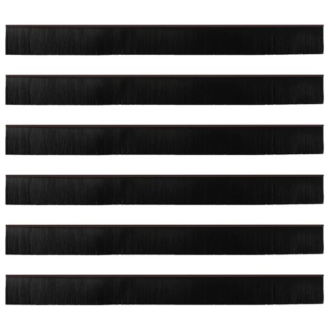 VidaXL Uszczelki z szczotką do drzwi na zatrzask 6 pcs Brązowy 100 cm