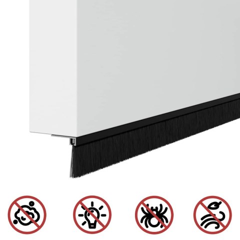 VidaXL Uszczelki z szczotką do drzwi na zatrzask 6 pcs Czarny 100 cm