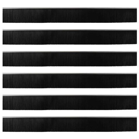VidaXL Uszczelki z szczotką do drzwi na zatrzask 6 pcs Srebrny 100 cm