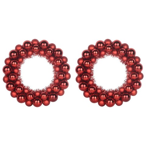 VidaXL Wieniec Bożonarodzeniowy z Bombkami 2 pcs Czerwony