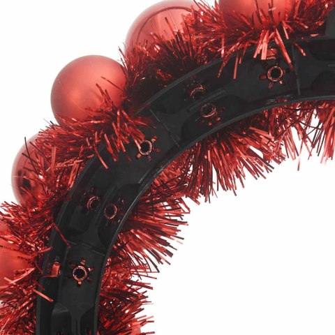 VidaXL Wieniec Bożonarodzeniowy z Bombkami 2 pcs Czerwony