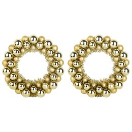 VidaXL Wieniec Bożonarodzeniowy z Bombkami 2 pcs złoty 33 x 33 x 7 cm