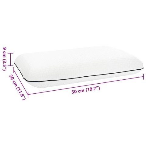 VidaXL Poduszka do spania Gładki Biały 30 x 50 x 9 cm Pianka żelowa