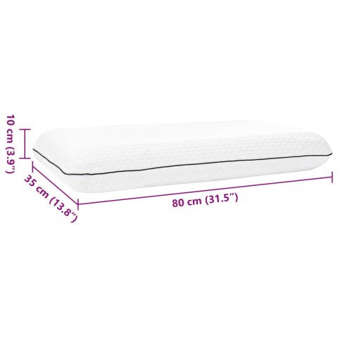 VidaXL Poduszka do spania Gładki Biały 80 x 35 x 10 cm Pianka żelowa