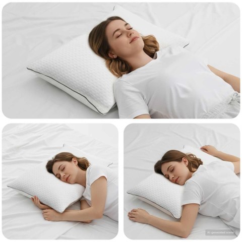 VidaXL Poduszka do spania Shread Biały 80 x 40 x 14,5 cm