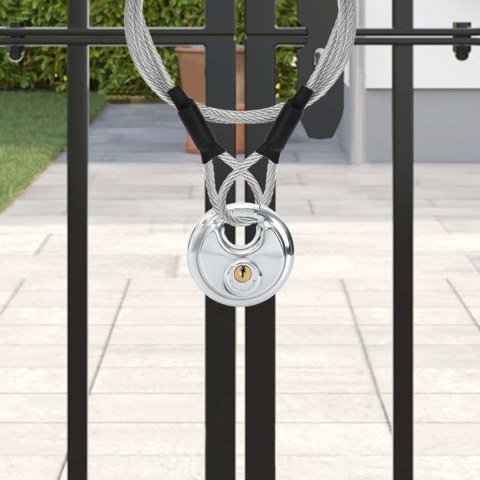 VidaXL Kłódki discus z kluczami 2 pcs Srebrny 9 x 2.8 x 9 cm