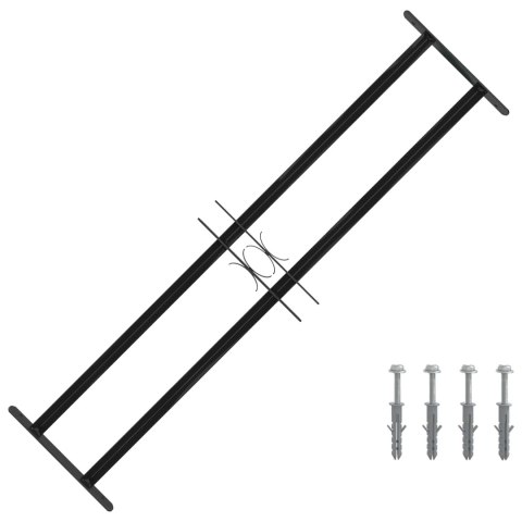 VidaXL Kratka Okienna 115 x 30 cm Stal malowana proszkowo Czarny