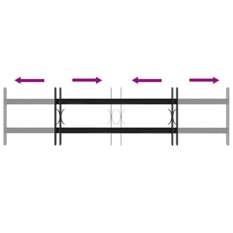 VidaXL Kratka Okienna 115 x 30 cm Stal malowana proszkowo Czarny