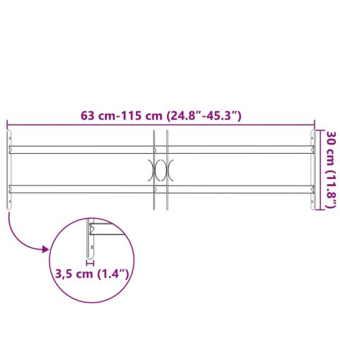 VidaXL Kratka Okienna 115 x 30 cm Stal malowana proszkowo Czarny