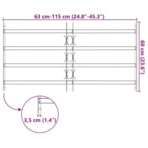 VidaXL Kratka Okienna 115 x 60 cm Stal malowana proszkowo Czarny