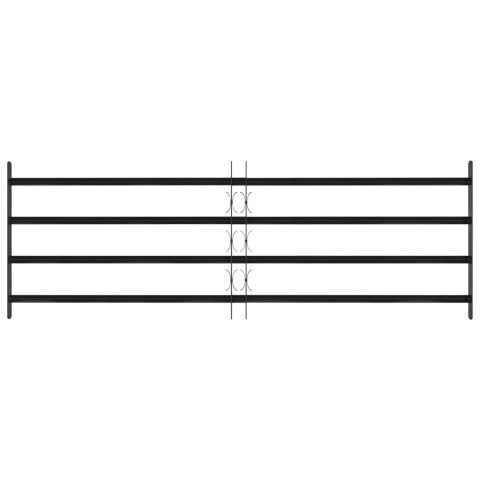 VidaXL Kratka Okienna 175 x 60 cm Stal malowana proszkowo Czarny