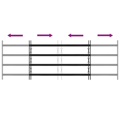 VidaXL Kratka Okienna 175 x 60 cm Stal malowana proszkowo Czarny