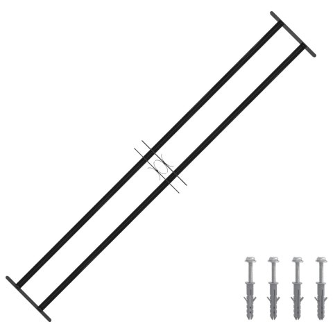 VidaXL Kratka Okienna 176 x 30 cm Stal malowana proszkowo Czarny