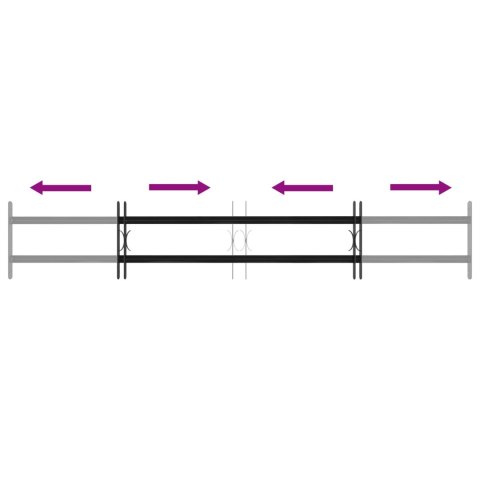 VidaXL Kratka Okienna 176 x 30 cm Stal malowana proszkowo Czarny