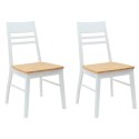 VidaXL Krzesła jadalne 2 pcs Biały 43 x 54 x 89 cm Drewno Gumowe