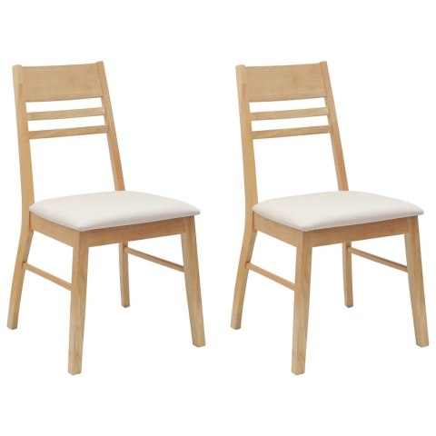 VidaXL Krzesła jadalne 2 pcs Naturalny 43 x 54 x 89 cm Drewno Gumowe