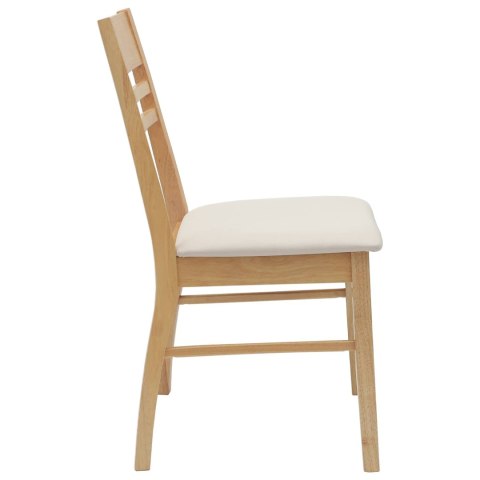 VidaXL Krzesła jadalne 2 pcs Naturalny 43 x 54 x 89 cm Drewno Gumowe
