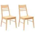 VidaXL Krzesła jadalne 2 pcs Naturalny 43 x 54 x 89 cm Drewno Gumowe