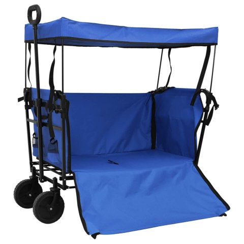 VidaXL Składany Wózek Ręczny Czarny 105 x 56.5 x 116 cm Tkanina Oxford