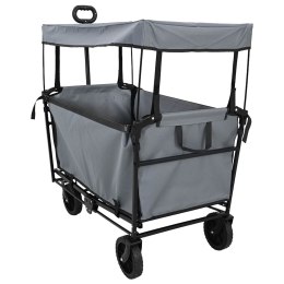 VidaXL Składany Wózek Ręczny Szary 105 x 56.5 x 116 cm Tkanina Oxford