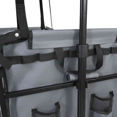 VidaXL Składany Wózek Ręczny Szary 105 x 56.5 x 116 cm Tkanina Oxford