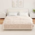 VidaXL Koc antypoślizgowy z sztucznego futra królika Olite Beżowy