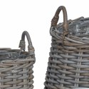 VidaXL Kosz na rośliny z przechowywaniem 2 pcs Szary Rattan Lacak