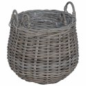 VidaXL Kosz na rośliny z przechowywaniem 2 pcs Szary Rattan Lacak