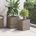 VidaXL Kosz na rośliny z przechowywaniem 2 pcs Szary Rattan Lacak