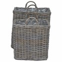 VidaXL Kosz na rośliny z przechowywaniem 2 pcs Szary Rattan Lacak