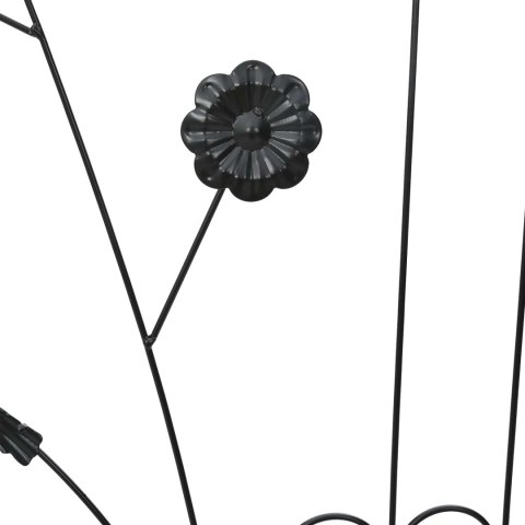 VidaXL Ogrodzenie Ogrodowe 3 pcs Czarny 110 x 40 cm Stal