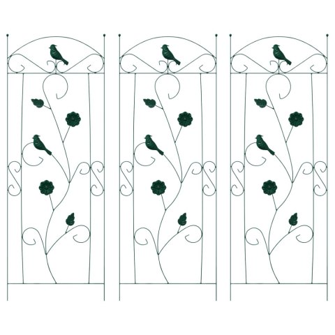 VidaXL Ogrodzenie Ogrodowe 3 pcs Zielony 110 x 40 cm Stal
