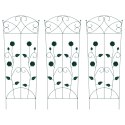 VidaXL Ogrodzenie Ogrodowe 3 pcs Zielony 110,5 x 42,5 cm Stal