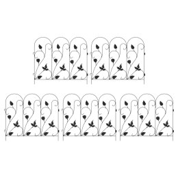 VidaXL Ogrodzenie Ogrodowe 5 pcs Czarny Stal