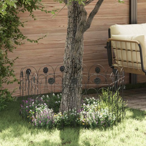 VidaXL Ogrodzenie Ogrodowe 5 pcs Czarny Stal