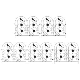 VidaXL Ogrodzenie Ogrodowe 5 pcs Czarny Stal