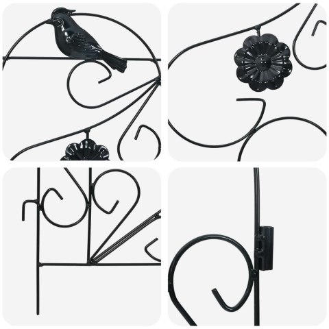 VidaXL Ogrodzenie Ogrodowe 5 pcs Czarny Stal