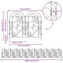 VidaXL Ogrodzenie Ogrodowe 5 pcs Czarny Stal