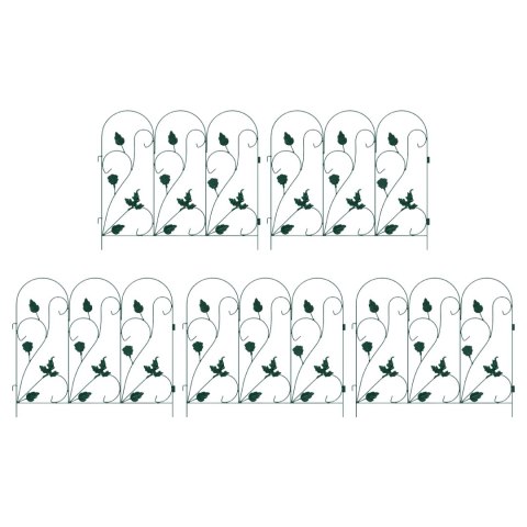 VidaXL Ogrodzenie Ogrodowe 5 pcs zielony Stal