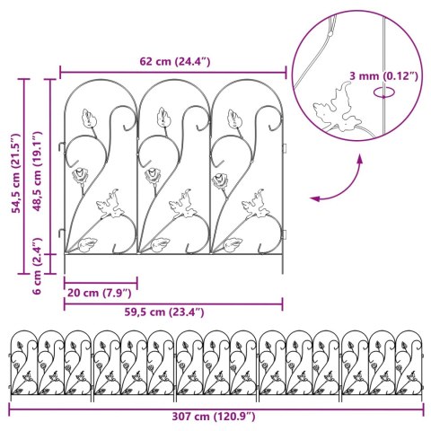 VidaXL Ogrodzenie Ogrodowe 5 pcs zielony Stal