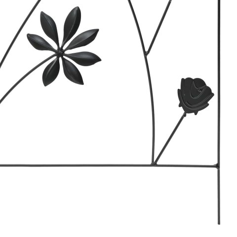 VidaXL Ogrodzenie Ogrodowe Z blokadą 3 pcs Czarny 112 x 39,5 cm Stal