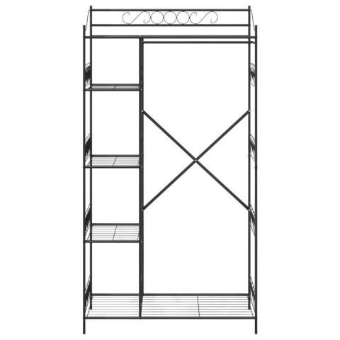 VidaXL Otwy garderoba z półką Czarny 101 x 43 x 188 cm Stal