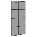 VidaXL Ściana prysznicowa typu walk-in Czarny 100 x 195 cm