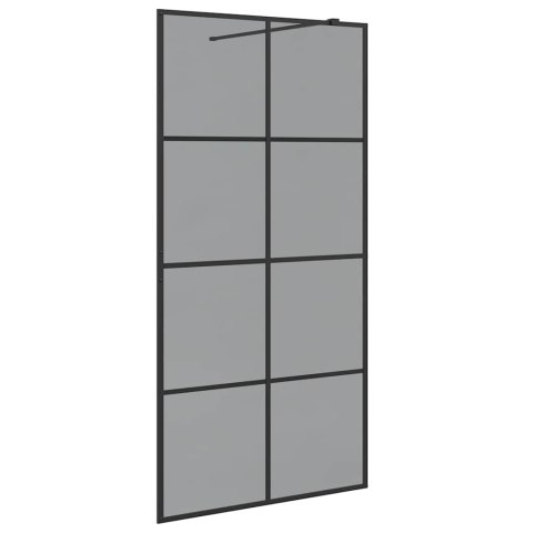 VidaXL Ściana prysznicowa typu walk-in Czarny 100 x 195 cm
