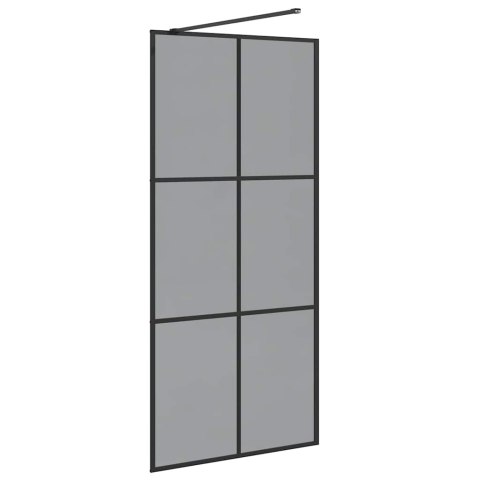 VidaXL Ściana prysznicowa typu walk-in Czarny 90 x 195 cm