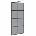VidaXL Ściana prysznicowa typu walk-in Czarny 90 x 195 cm