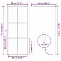 VidaXL Ściana prysznicowa typu walk-in złoty 80 x 195 cm