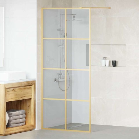 VidaXL Ściana prysznicowa typu walk-in złoty 90 x 195 cm